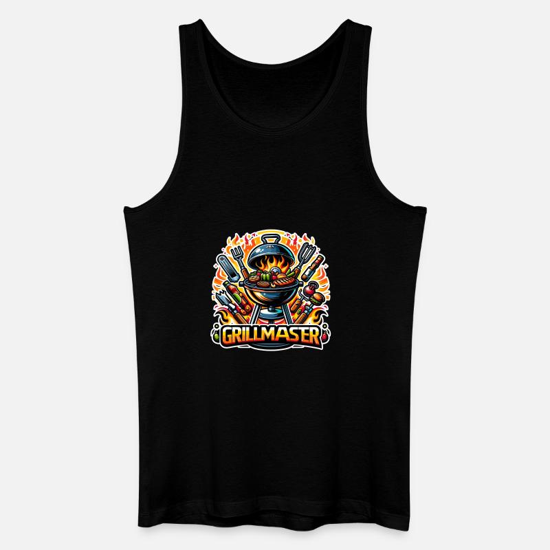 GrillMaster - Grill Illustration - Männer Bio Tank Top - Schwarz