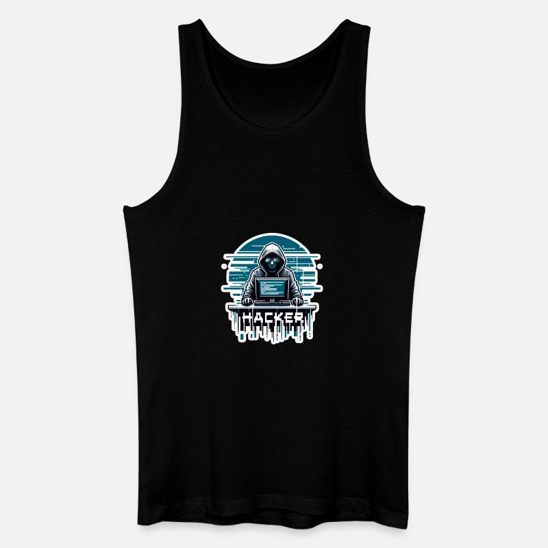 Hacker - Illustration - Männer Bio Tank Top - Schwarz