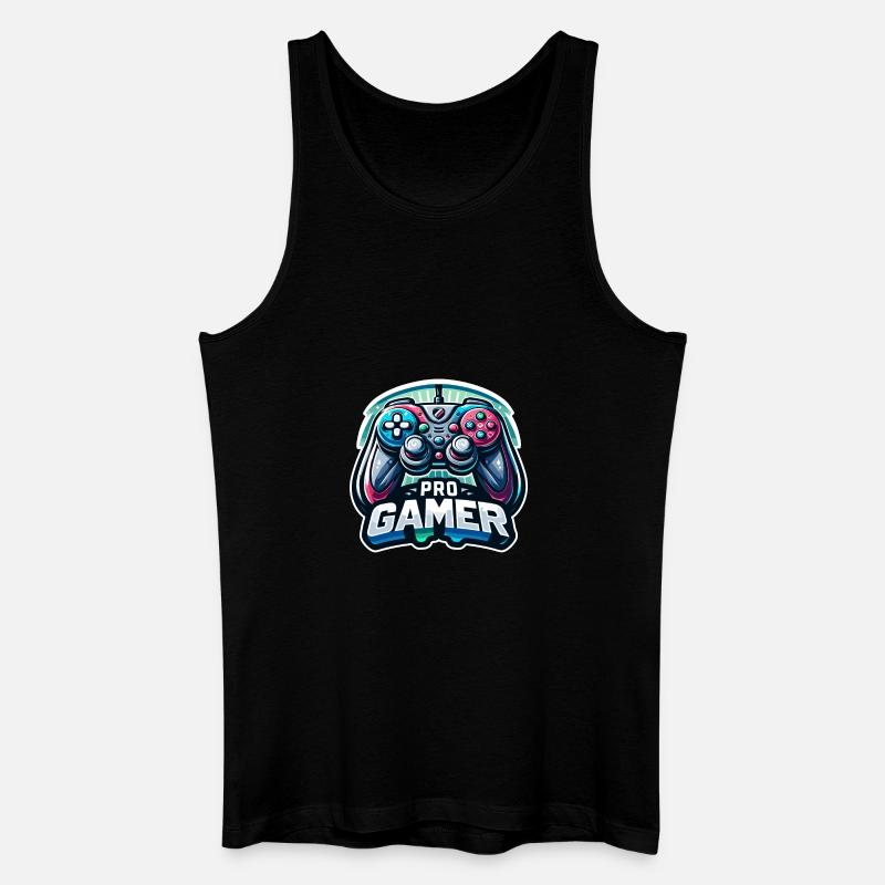 Pro Gamer - Controller Illustration - Männer Bio Tank Top - Schwarz