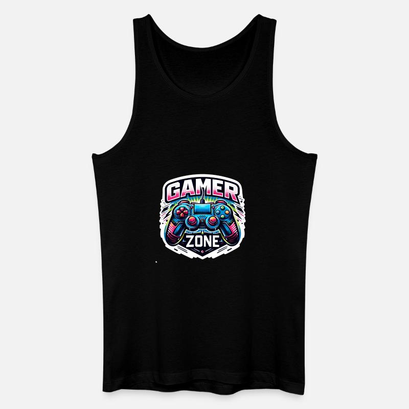 Gamer Zone - Controller Illustration - Männer Bio Tank Top - Schwarz