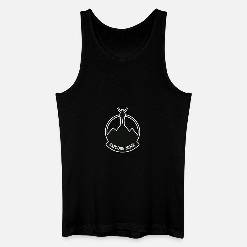Explore more - Wanderer - Männer Bio Tank Top - Schwarz