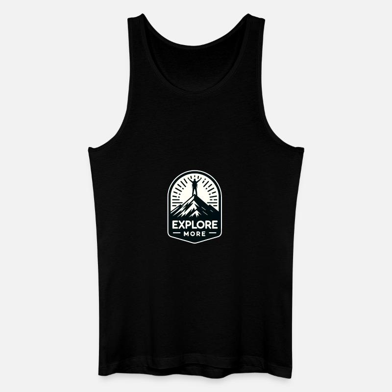 Explore more - Wanderer - Männer Bio Tank Top - Schwarz