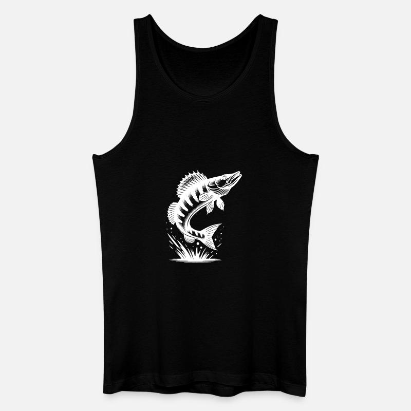 Großer springender Zander Fisch - Männer Bio Tank Top - Schwarz