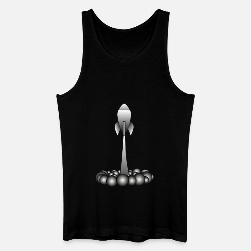 Rakete rocket - Männer Bio Tank Top - Schwarz