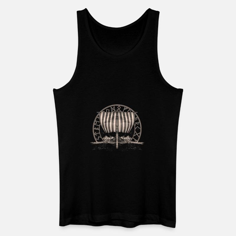 Wikinger Schiff - Männer Bio Tank Top - Schwarz