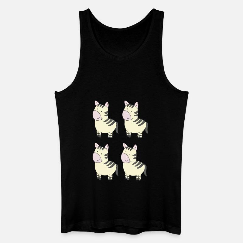 zebra zu viert - Männer Bio Tank Top - Schwarz