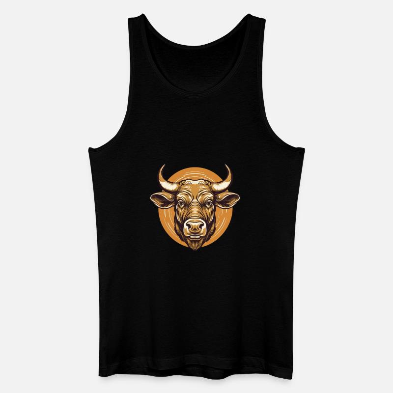 Portrait eines Ochsen - Männer Bio Tank Top - Schwarz
