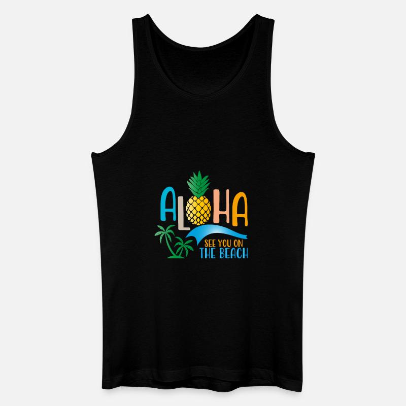 Beach - Männer Bio Tank Top - Schwarz