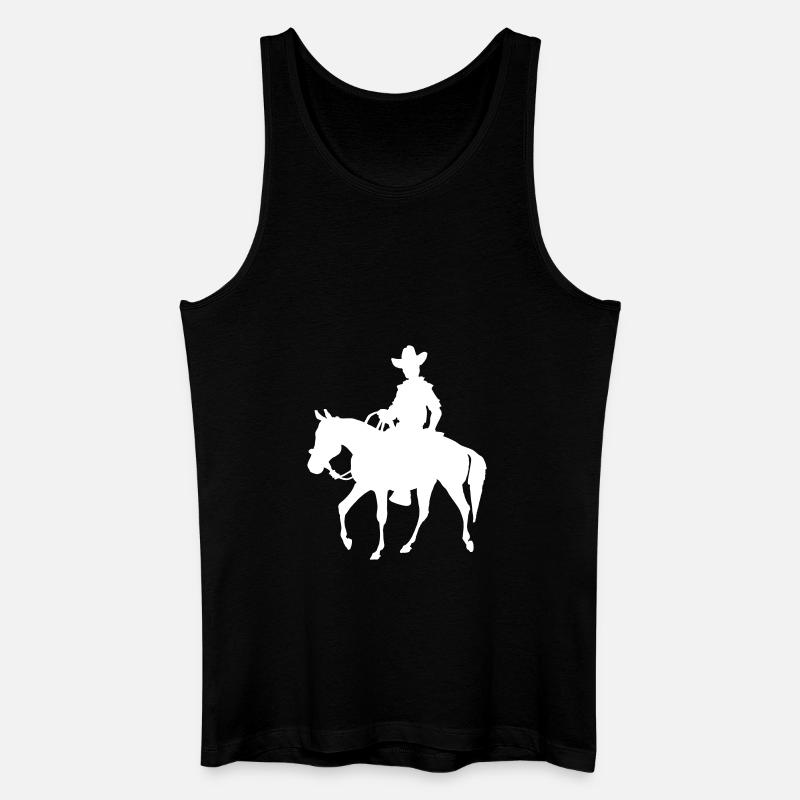 Cowboy - Männer Bio Tank Top - Schwarz