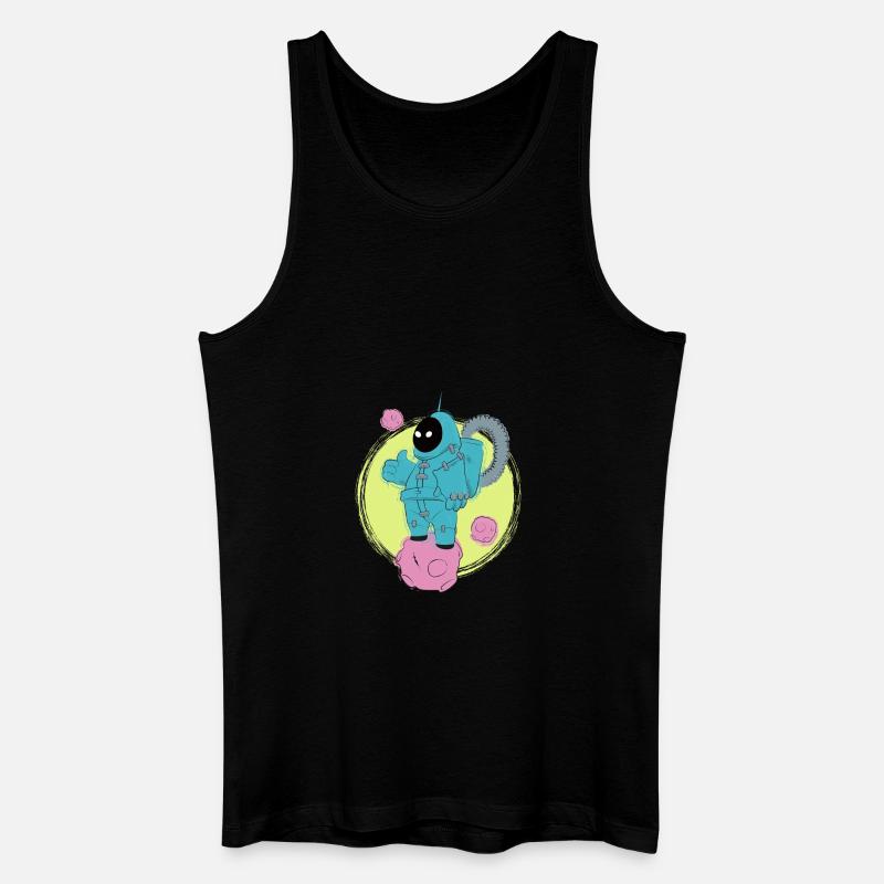Der gute Astronaut läuft - Männer Bio Tank Top - Schwarz