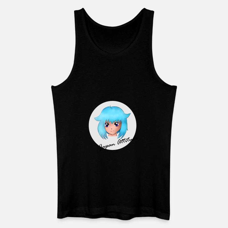 Mangamädchen - Männer Bio Tank Top - Schwarz