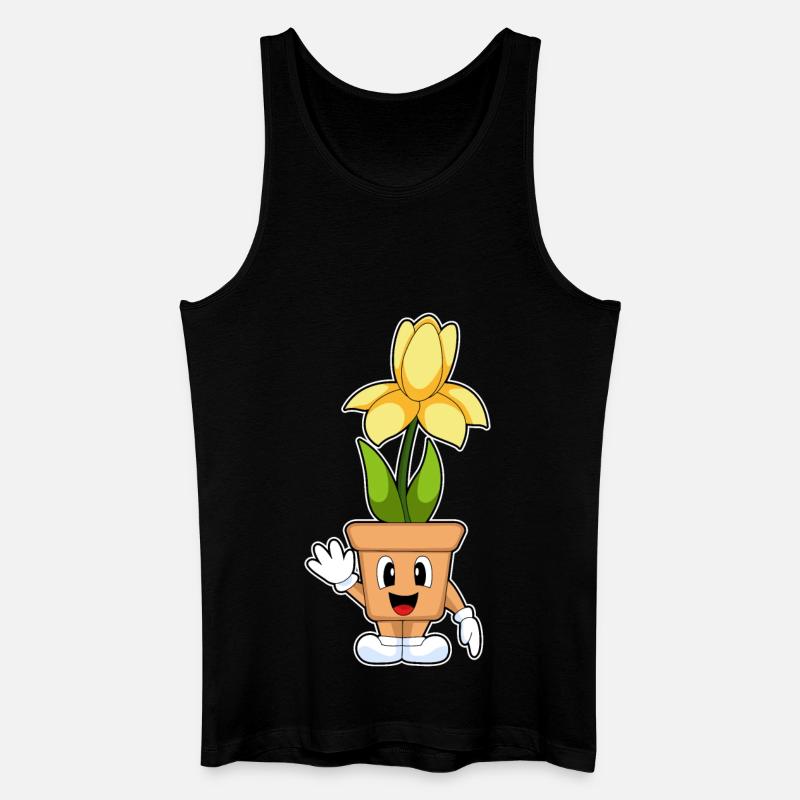 Blumentopf Narzisse Blumen - Männer Bio Tank Top - Schwarz