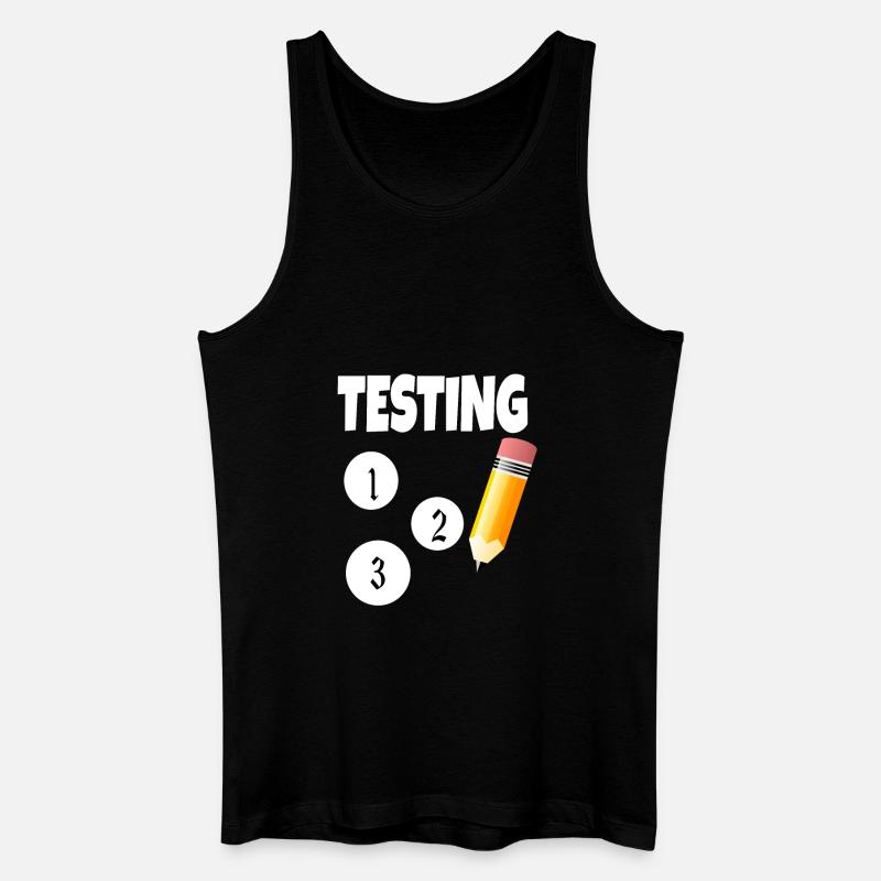 Testing 123 with pencil - Men’s Organic Tank Top - black