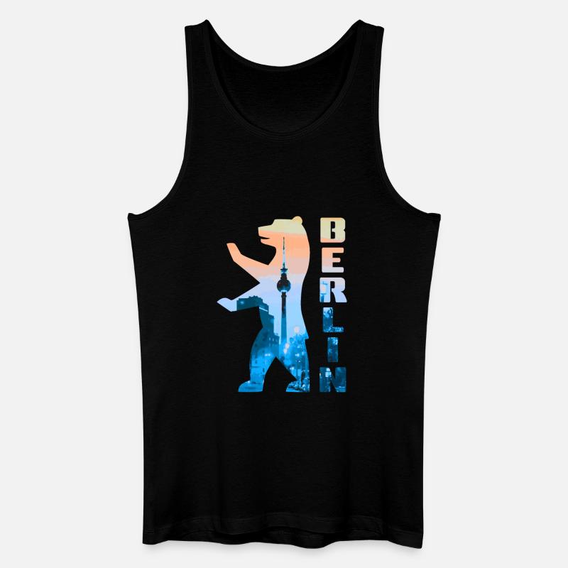 Berliner Bär Silhouette - Männer Bio Tank Top - Schwarz