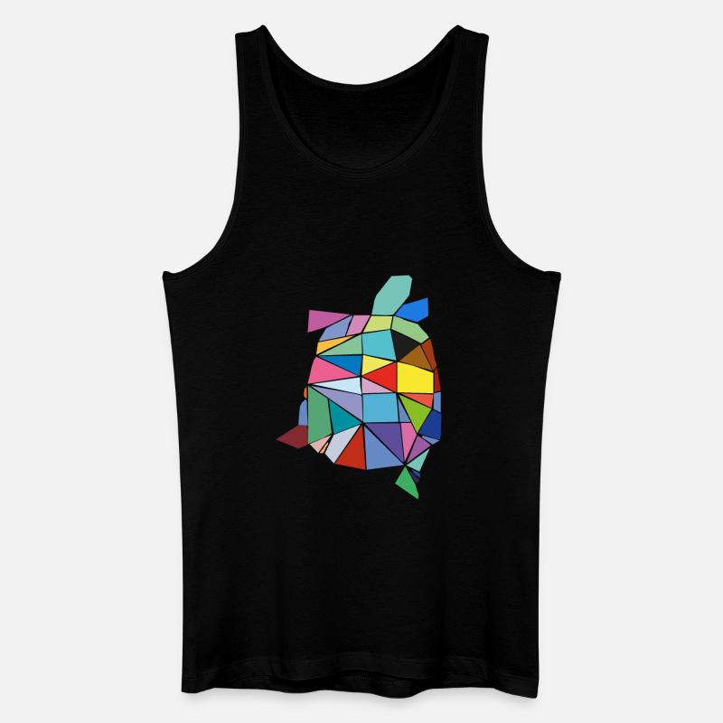 Schildkröte bunt - Männer Bio Tank Top - Schwarz