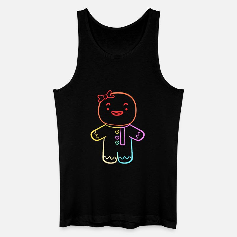 Lebkuchen Weihnachten Lebkuchenmann Gingerbread - Männer Bio Tank Top - Schwarz