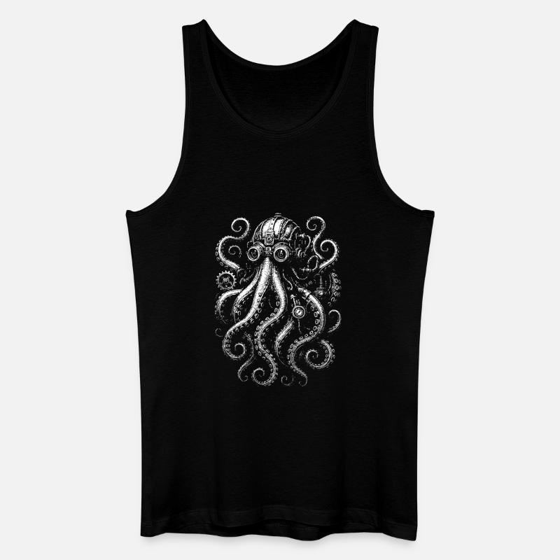 Steampunk Oktopus Design - Männer Bio Tank Top - Schwarz