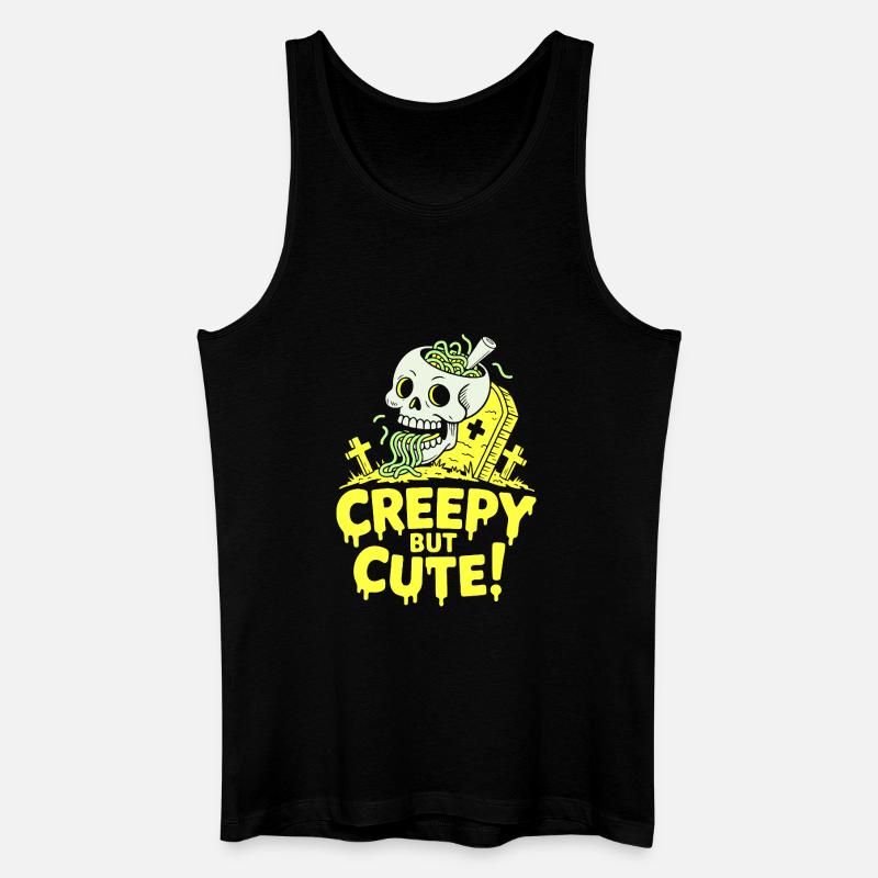Creepy but Cute Schädel Glow - Männer Bio Tank Top - Schwarz