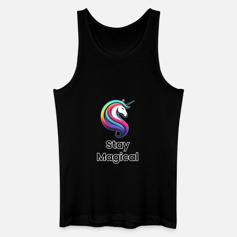 Einhorn Regenbogen – Stay Magical - Männer Bio Tank Top - Schwarz