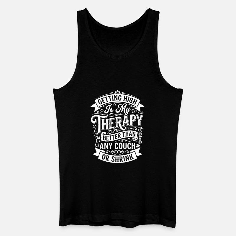 Getting High Is My Therapy - Männer Bio Tank Top - Schwarz