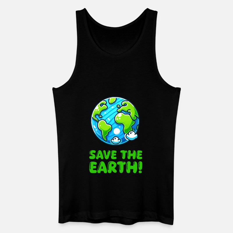 erde planet save the earth - Männer Bio Tank Top - Schwarz