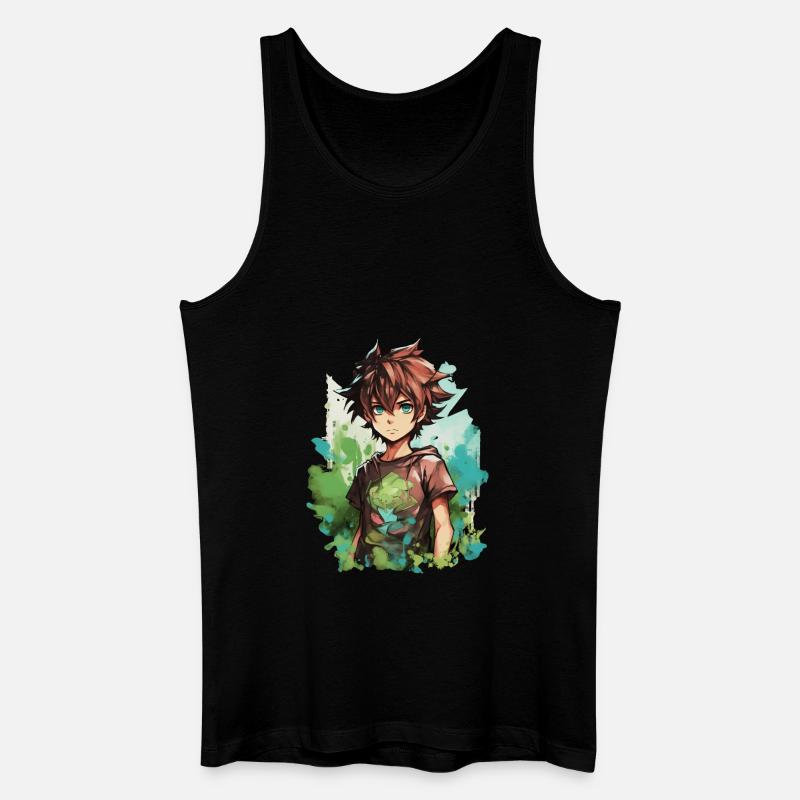 Anime Boy - Männer Bio Tank Top - Schwarz