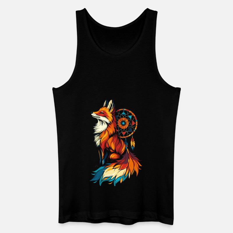 Fuchs Traumfänger - Männer Bio Tank Top - Schwarz