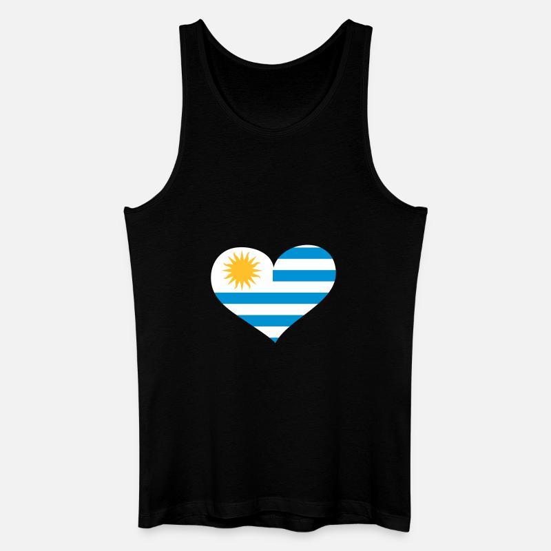 Uruguay Herz; Heart Uruguay - Männer Bio Tank Top - Schwarz