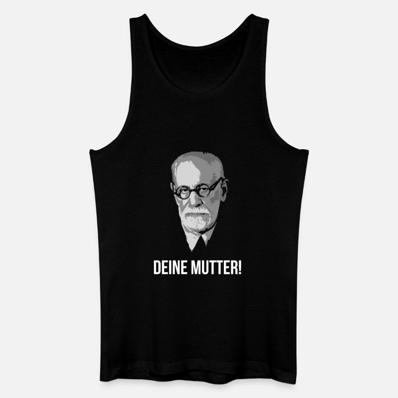 Sigmund Freud Deine Mutter Spruch - Männer Bio Tank Top - Schwarz