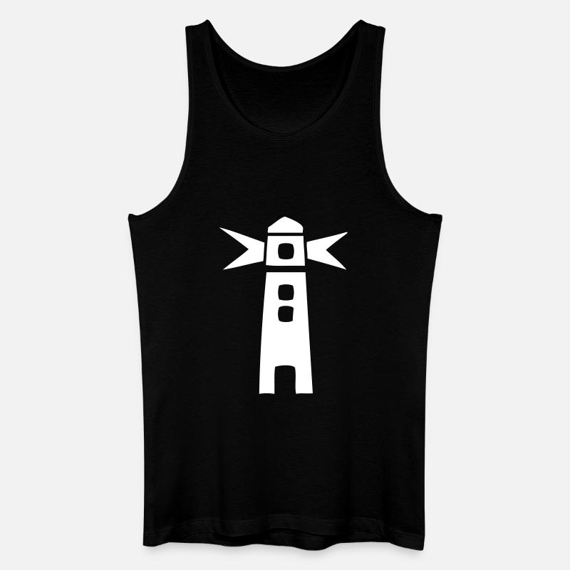 Leuchtturm - Männer Bio Tank Top - Schwarz