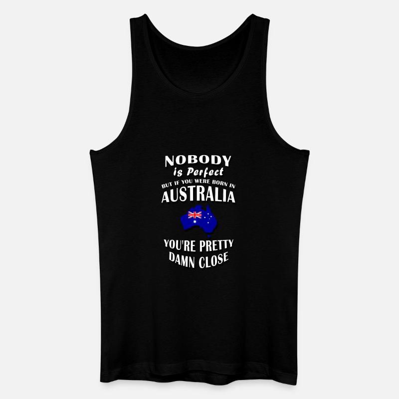 BORN IN AUSTRALIA / Australien / Commonwealth - Männer Bio Tank Top - Schwarz