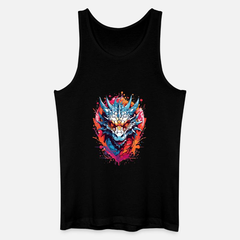 Coole Drache - Männer Bio Tank Top - Schwarz
