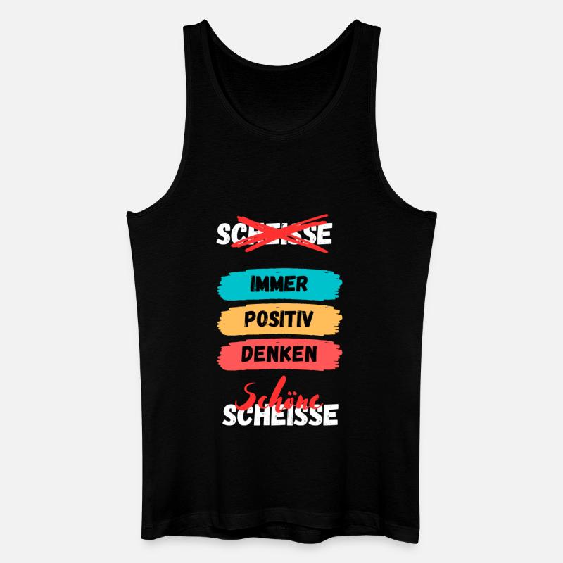 Immer Positiv Denken Farbband - Männer Bio Tank Top - Schwarz