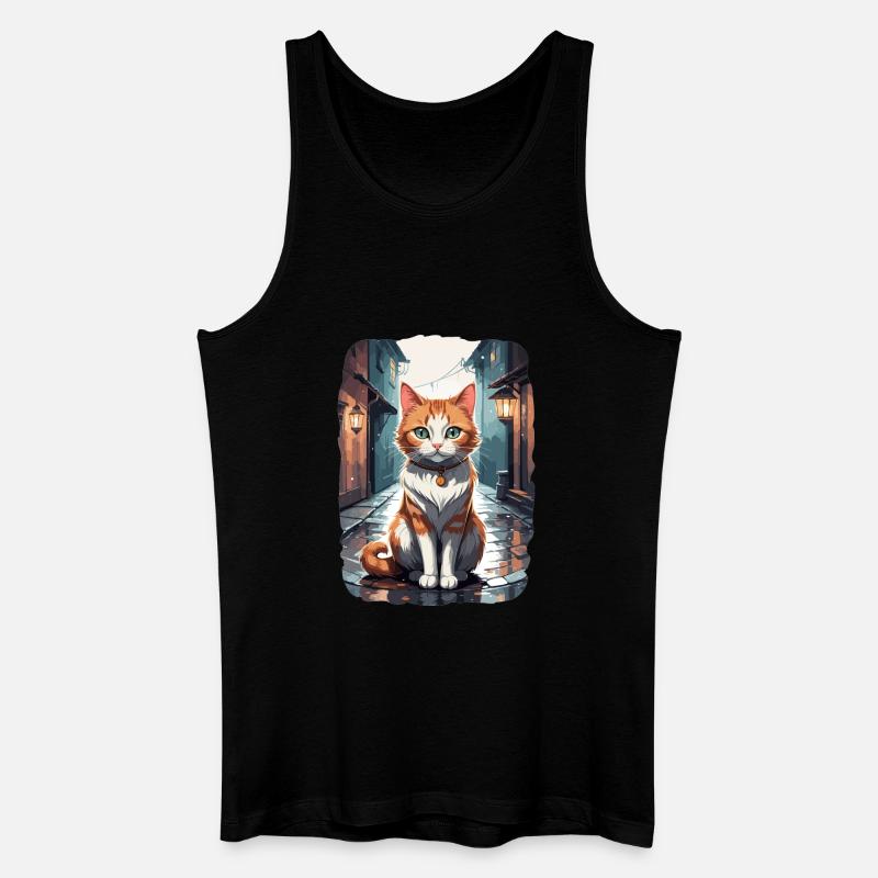 Süße Katzen in einer Straßengasse - Männer Bio Tank Top - Schwarz