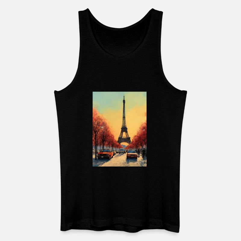Pariser Eiffelturm - Männer Bio Tank Top - Schwarz