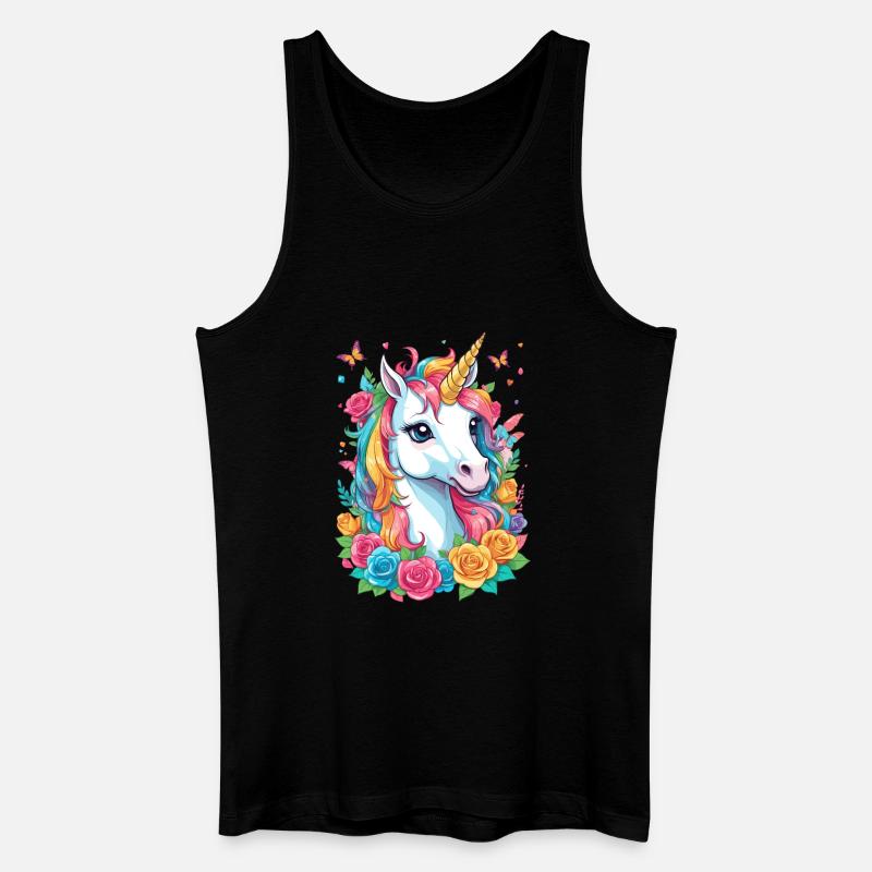 Süßes Einhorn - Männer Bio Tank Top - Schwarz