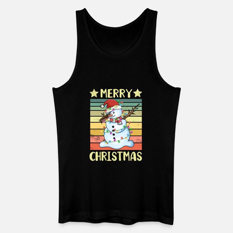 Frohe Weihnachten Schneemann - Männer Bio Tank Top - Schwarz