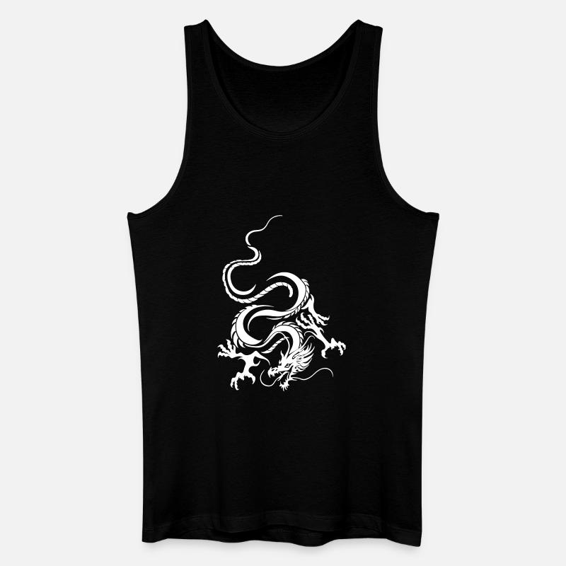 Weißer Drache Komplizierte Grafik - Männer Bio Tank Top - Schwarz