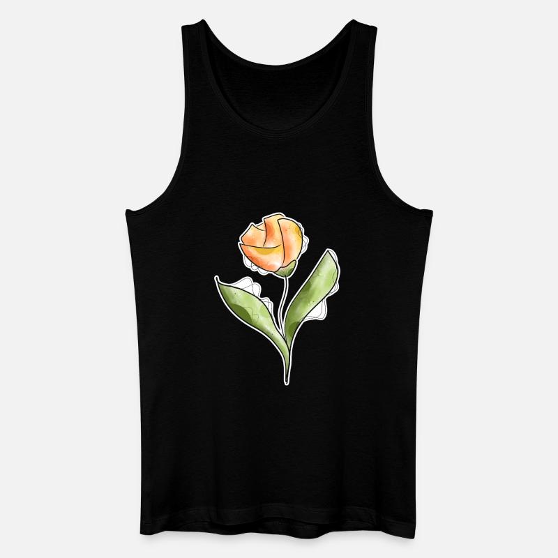 Tulpe - Männer Bio Tank Top - Schwarz