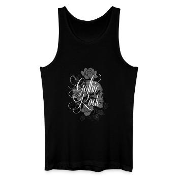Crâne floral gothique rock - Débardeur bio Homme - noir - Devant