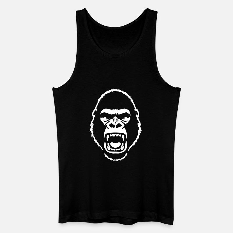wuetender-gorilla-stencil-grunge-vector_path128 - Männer Bio Tank Top - Schwarz