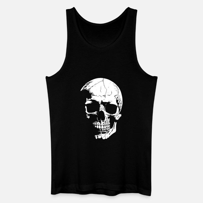 Schädel-High-Contrast Grafik - Männer Bio Tank Top - Schwarz