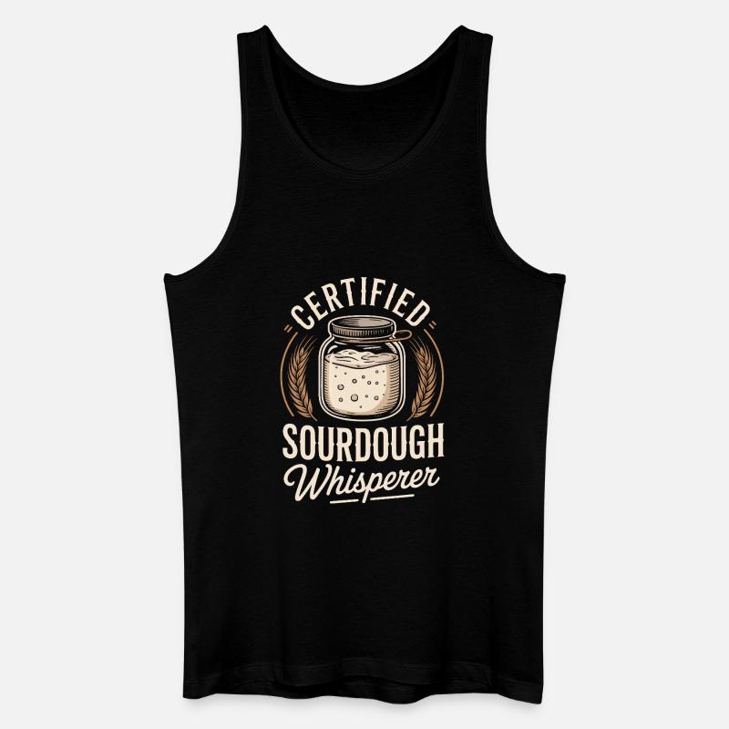 Zertifizierter Sauerteigflüsterer - Männer Bio Tank Top - Schwarz