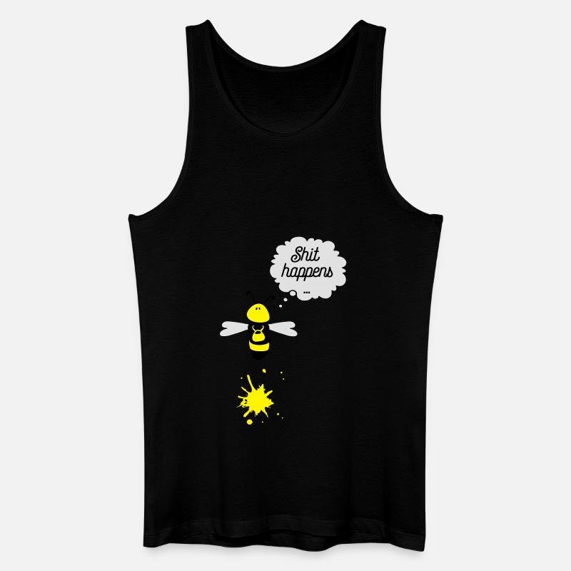 Shit happens Biene - Männer Bio Tank Top - Schwarz