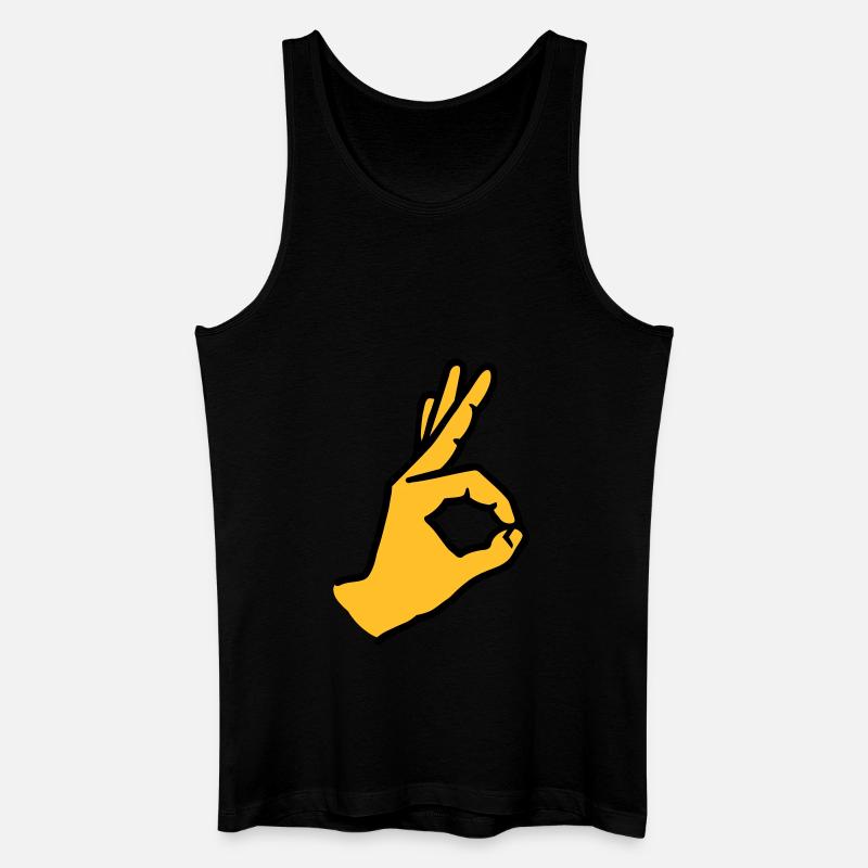Finger - Männer Bio Tank Top - Schwarz