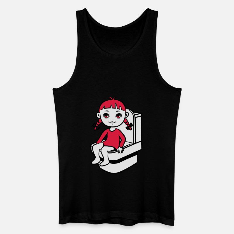 wc kleines mädchen - Männer Bio Tank Top - Schwarz