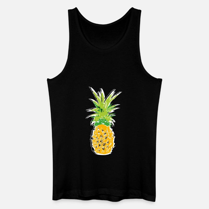 Ananas Scribble - Männer Bio Tank Top - Schwarz