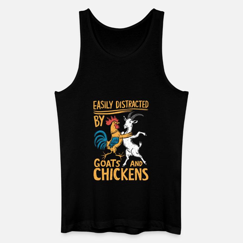 Ablenkung durch Ziegen und Hühner - Männer Bio Tank Top - Schwarz