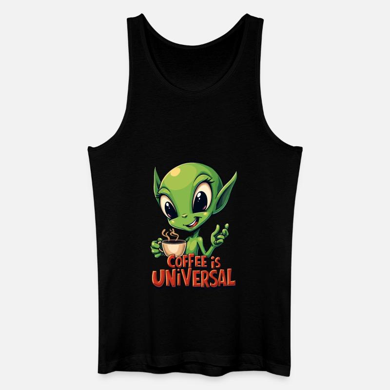 Kaffee ist universell - Männer Bio Tank Top - Schwarz