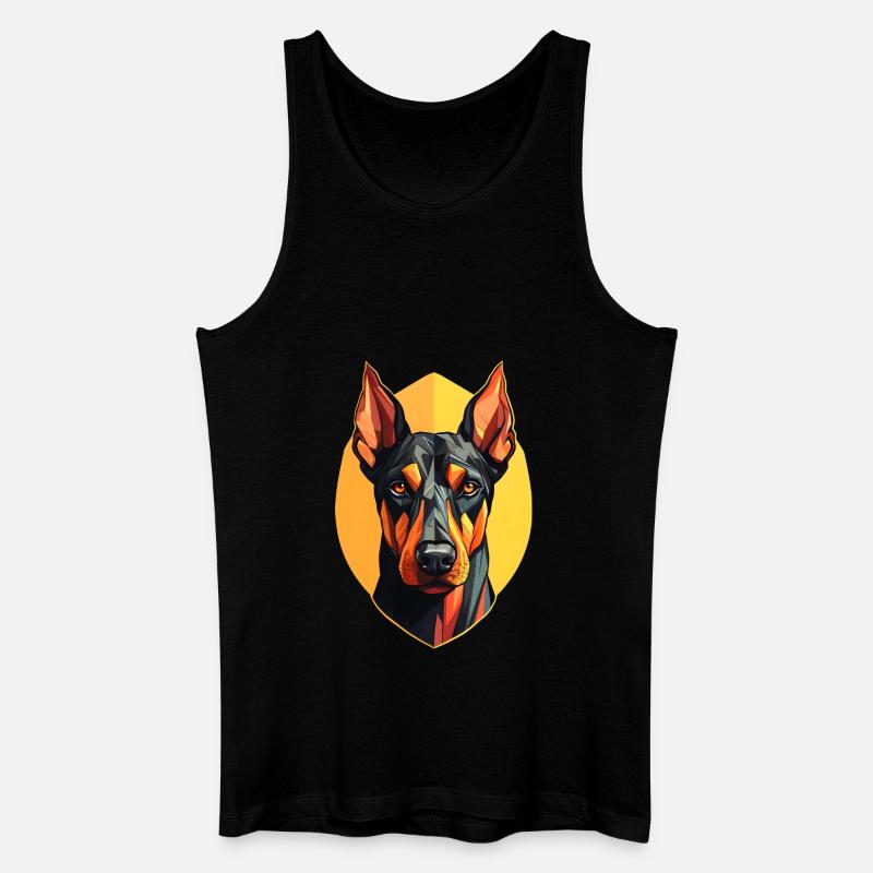 Dobermannhalter cooler Dobermann - Männer Bio Tank Top - Schwarz
